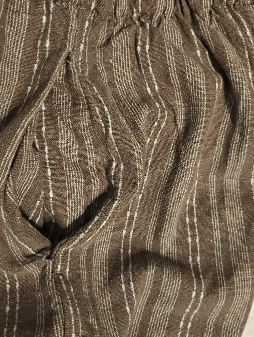 Brown Striped Wide-Leg Pants Size Large - Picture 9 of 9
